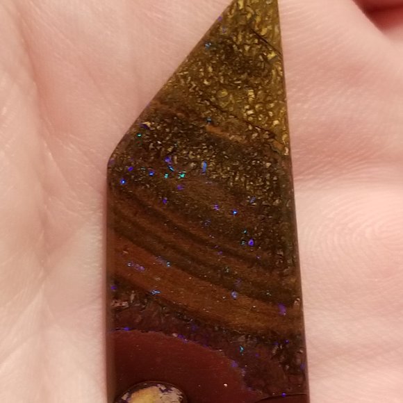 Australian Koroit Opal * 35.53 x 16.10 x 4.17mm * Purple boulder opal * LKO242TB - Picture 7 of 15